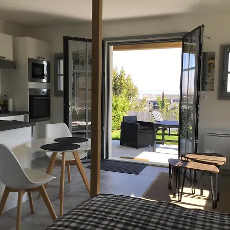 Bel Air Studios-terrasse Couverte-jardinet-vue Pont De Normandie-parking Privé Appartement Honfleur