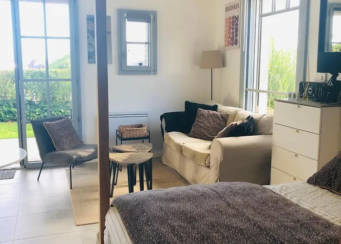 Bel Air Studios-terrasse Couverte-jardinet-vue Pont De Normandie-parking Prive * 옹플뢰르